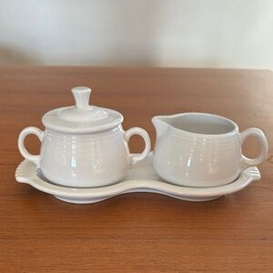Preowned Fiesta sugar/ creamer/tray